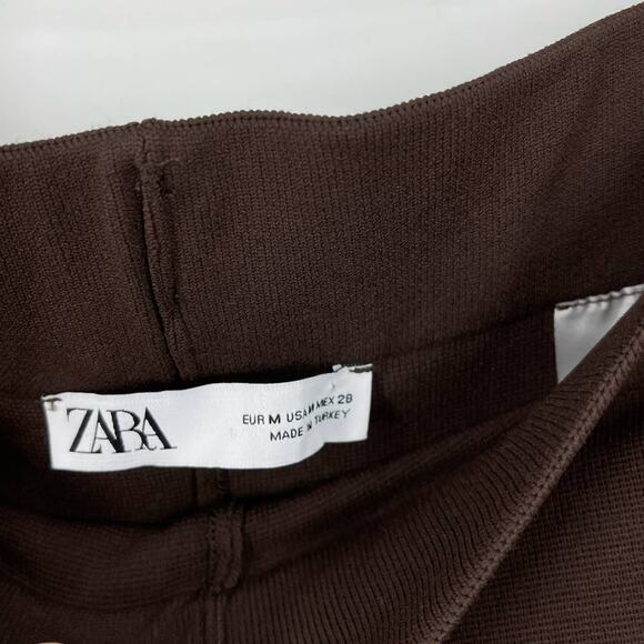 Zara Brown Wide Leg Leggings Women’s Size Medium - Picture 6 of 7